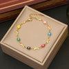 Wholesale Jewelry Stainless Steel Love Heart Bracelet With Dripping Oil Design