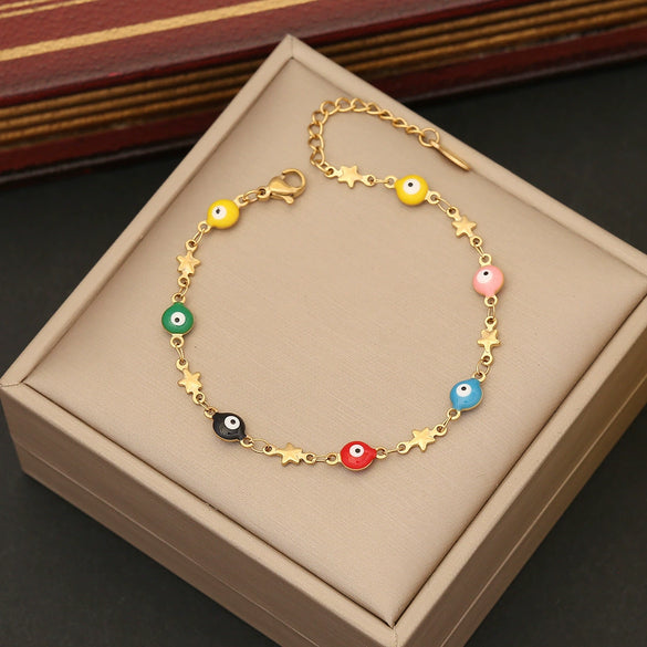 Wholesale Jewelry Stainless Steel Love Heart Bracelet With Dripping Oil Design