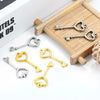 Wholesale Jewelry Stainless Steel Love Hollow Key Pendant Vacuum Electroplated Gold
