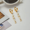 Wholesale Jewelry Stainless Steel Love Letter Earrings Electroplated Geometric Style