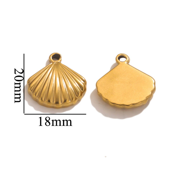 Wholesale Jewelry Stainless Steel Love Shell Flower Multishape Pendant Necklace With 18K Electroplating