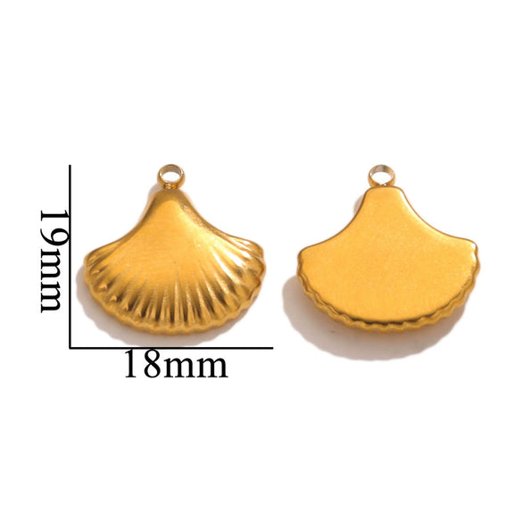 Wholesale Jewelry Stainless Steel Love Shell Flower Multishape Pendant Necklace With 18K Electroplating