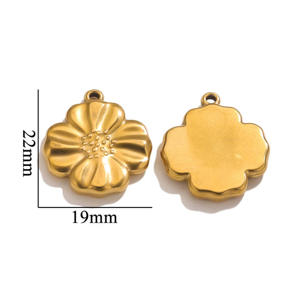 Wholesale Jewelry Stainless Steel Love Shell Flower Multishape Pendant Necklace With 18K Electroplating