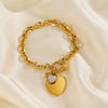 Wholesale Jewelry Stainless Steel Love Water Drops Bell Heart Ochain Necklace Bracelet Jewelry Set Electroplated