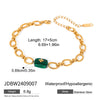 Wholesale Jewelry Stainless Steel Malachite Pendant Earrings Electroplating Geometric Style Women's