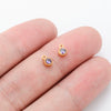 Wholesale Jewelry Stainless Steel Mini Pendant Inlaid Stars Oval Round Zircon Electroplated