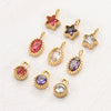 Wholesale Jewelry Stainless Steel Mini Pendant Inlaid Stars Oval Round Zircon Electroplated