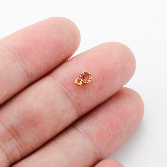 Wholesale Jewelry Stainless Steel Mini Pendant Inlaid Stars Oval Round Zircon Electroplated