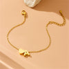 Wholesale Jewelry Stainless Steel Minimalist Love Water Drops Bells Pendant Necklace Bracelet Set With Electroplating