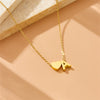 Wholesale Jewelry Stainless Steel Minimalist Love Water Drops Bells Pendant Necklace Bracelet Set With Electroplating