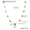 Wholesale Jewelry 316L Stainless Steel Natural Green Crystal Light Luxury Necklace Bracelet Handmade Chain Jewelry