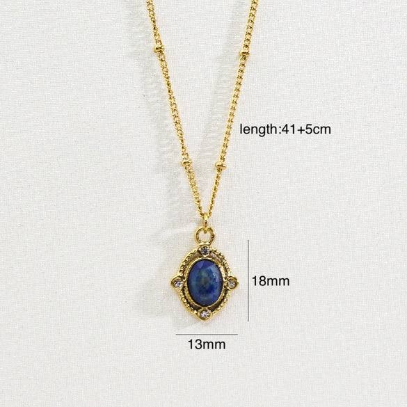 Wholesale Jewelry Stainless Steel Natural Stone Geometric Light Luxury Electroplated Star Pendant Necklace