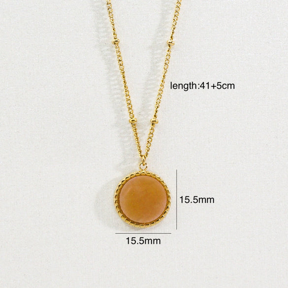 Wholesale Jewelry Stainless Steel Natural Stone Geometric Light Luxury Electroplated Star Pendant Necklace