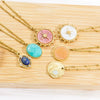 Wholesale Jewelry Stainless Steel Natural Stone Geometric Light Luxury Electroplated Star Pendant Necklace