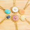 Wholesale Jewelry Stainless Steel Natural Stone Geometric Light Luxury Electroplated Star Pendant Necklace