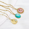 Wholesale Jewelry Stainless Steel Natural Stone Geometric Light Luxury Electroplated Star Pendant Necklace