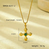 Wholesale Jewelry Stainless Steel Natural Tiger Eye Stone Cross Pendant Electroplating