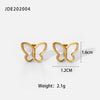 Wholesale Jewelry Stainless Steel Natural White Shellfish Butterfly Electroplating Animals Zodiac Earrings For Women