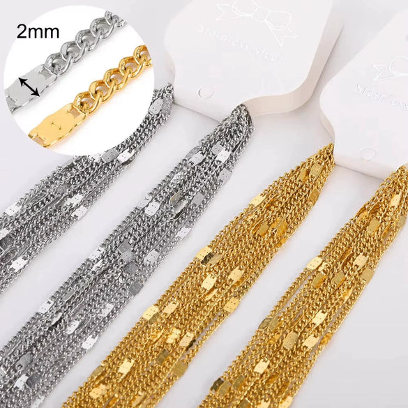 Wholesale Jewelry Stainless Steel O Word Chain Original Design Geometric Electroplating Diy Christmas Accessories Making Materials