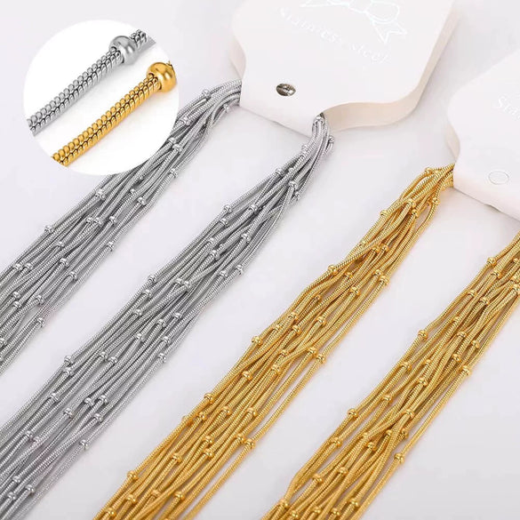 Wholesale Jewelry Stainless Steel O Word Chain Original Design Geometric Electroplating Diy Christmas Accessories Making Materials