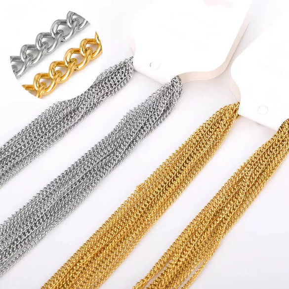 Wholesale Jewelry Stainless Steel O Word Chain Original Design Geometric Electroplating Diy Christmas Accessories Making Materials