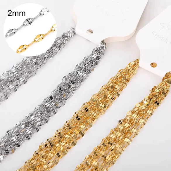 Wholesale Jewelry Stainless Steel O Word Chain Original Design Geometric Electroplating Diy Christmas Accessories Making Materials
