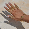 Wholesale Jewelry Stainless Steel Ocean Style Geometric Starfish Coral Joint Open Ring For Women Electroplated
