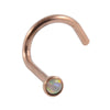 Wholesale Jewelry Stainless Steel Opal Nose Ring Lshaped Sshaped Electroplated