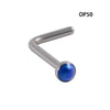 Wholesale Jewelry Stainless Steel Opal Nose Ring Lshaped Sshaped Electroplated