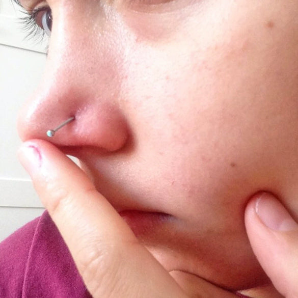 Wholesale Jewelry Stainless Steel Opal Nose Ring Lshaped Sshaped Electroplated
