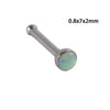 Wholesale Jewelry Stainless Steel Opal Nose Ring Lshaped Sshaped Electroplated