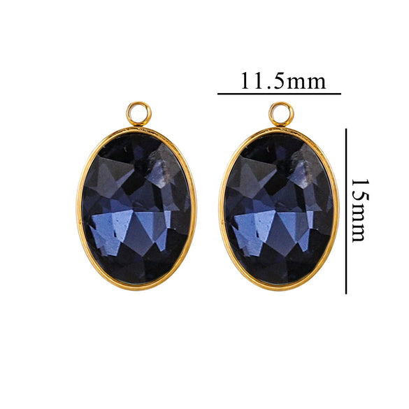 Wholesale Jewelry Stainless Steel Oval Round Fivepointed Star Dropshaped Love Crystal Glass Pendant Earrings Necklace Handmade Electroplating