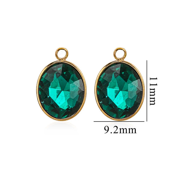 Wholesale Jewelry Stainless Steel Oval Round Fivepointed Star Dropshaped Love Crystal Glass Pendant Earrings Necklace Handmade Electroplating
