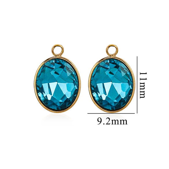 Wholesale Jewelry Stainless Steel Oval Round Fivepointed Star Dropshaped Love Crystal Glass Pendant Earrings Necklace Handmade Electroplating