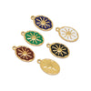 Wholesale Jewelry Stainless Steel Oval Tag Oil Dripping Sun Pendant Diy Necklace Accessories