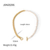 Wholesale Jewelry Stainless Steel Pearl Geometric Electroplating Minimalist Women's Necklace