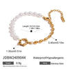 Wholesale Jewelry Stainless Steel Pearl Geometric Electroplating Minimalist Women's Necklace