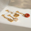 Wholesale Jewelry Stainless Steel Pearl Pendant Electroplating Geometric Women's Jewelry Accessories
