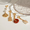 Wholesale Jewelry Stainless Steel Pearl Pendant Electroplating Geometric Women's Jewelry Accessories