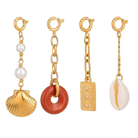 Wholesale Jewelry Stainless Steel Pearl Pendant Electroplating Geometric Women's Jewelry Accessories