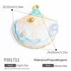 Wholesale Jewelry Stainless Steel Pearl Shell Pendant Handmade With Starfish Shell Patterns Dripping Oil Style