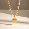 Wholesale Jewelry Stainless Steel Pearl Sunflower Necklace Electroplated