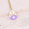 Wholesale Jewelry Stainless Steel Pendant Necklace With Drop Oil Eyes And Cross Moon Design Electroplated