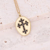 Wholesale Jewelry Stainless Steel Pendant Necklace With Drop Oil Eyes And Cross Moon Design Electroplated