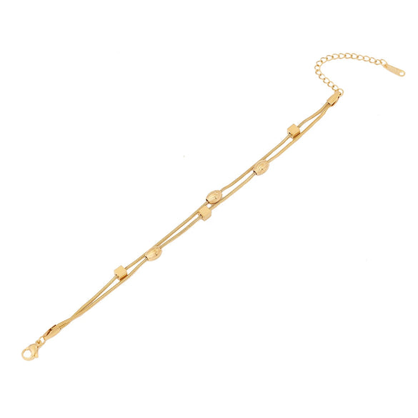 Wholesale Jewelry Stainless Steel Personality Bead Chain Bracelet Electroplated