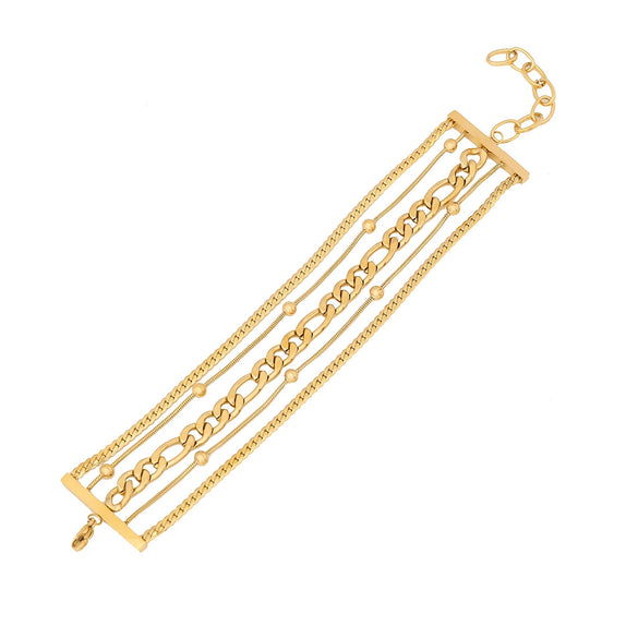 Wholesale Jewelry Stainless Steel Personality Bead Chain Bracelet Electroplated