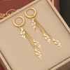 Wholesale Jewelry Stainless Steel Personality Insects And Butterfly Shaped Long Tassel Earrings With Electroplating