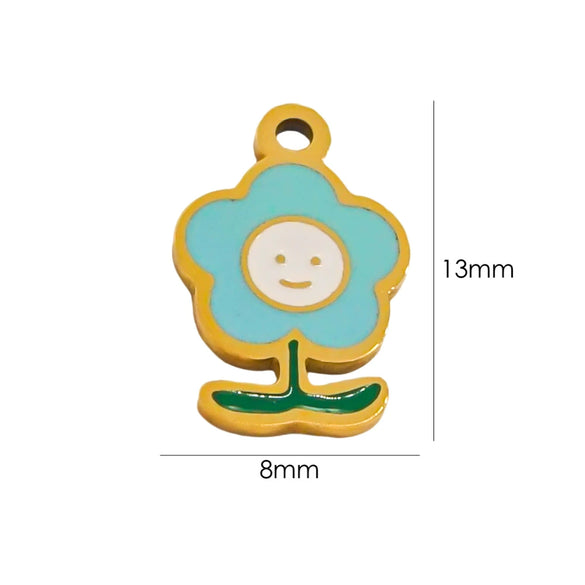 Wholesale Jewelry Stainless Steel Plant Flowers Oil Drop Pendant