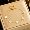 Wholesale Jewelry Stainless Steel Plants And Flowers Style Electroplating Bracelet Earrings Necklace Set