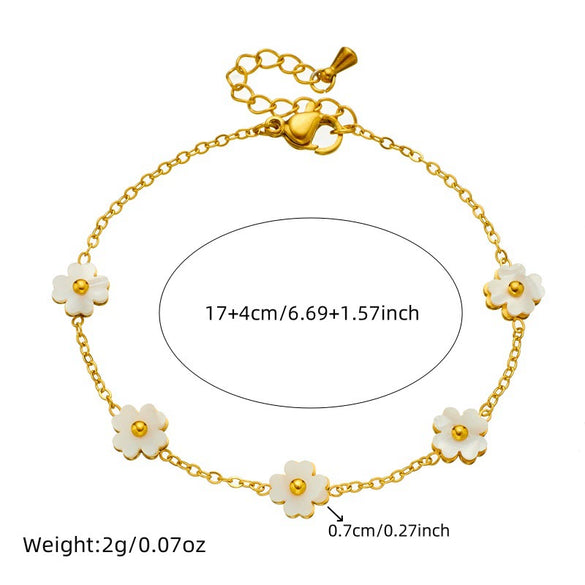 Wholesale Jewelry Stainless Steel Plants And Flowers Style Electroplating Bracelet Earrings Necklace Set